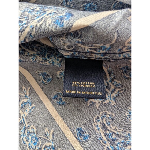 NWT NEW DANIEL CREMIEUX PREMIUM DENIM MENS Large BUTTON-UP SHIRT PAISLEY - Picture 3 of 6